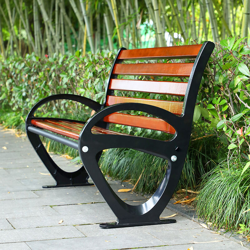 product design sense anticorrosive wood solid wood outdoor park chair bench with backrest-56