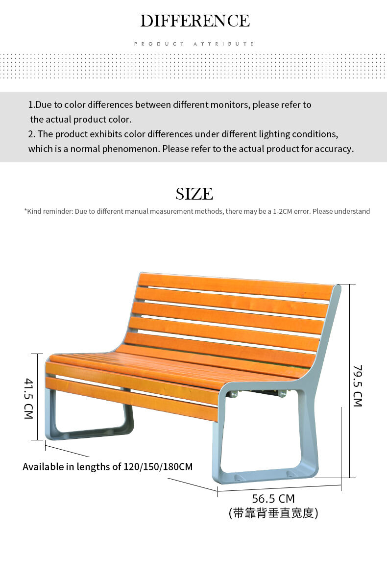 product modern antiseptic wood and steel outdoor park bench with backrest for patio garden furniture-71