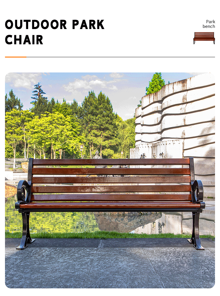 product zinc alloy outdoor bench wrought iron park chair bench patio seating with backrest-59