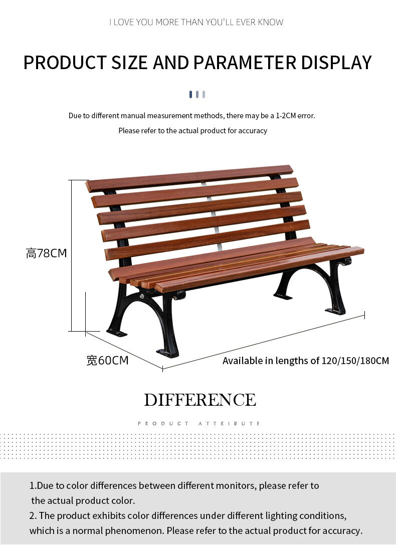 product modern chinese merbau wooden bench with metal backrest outdoor garden park bench for school mall villa patio for parks exteriors-72