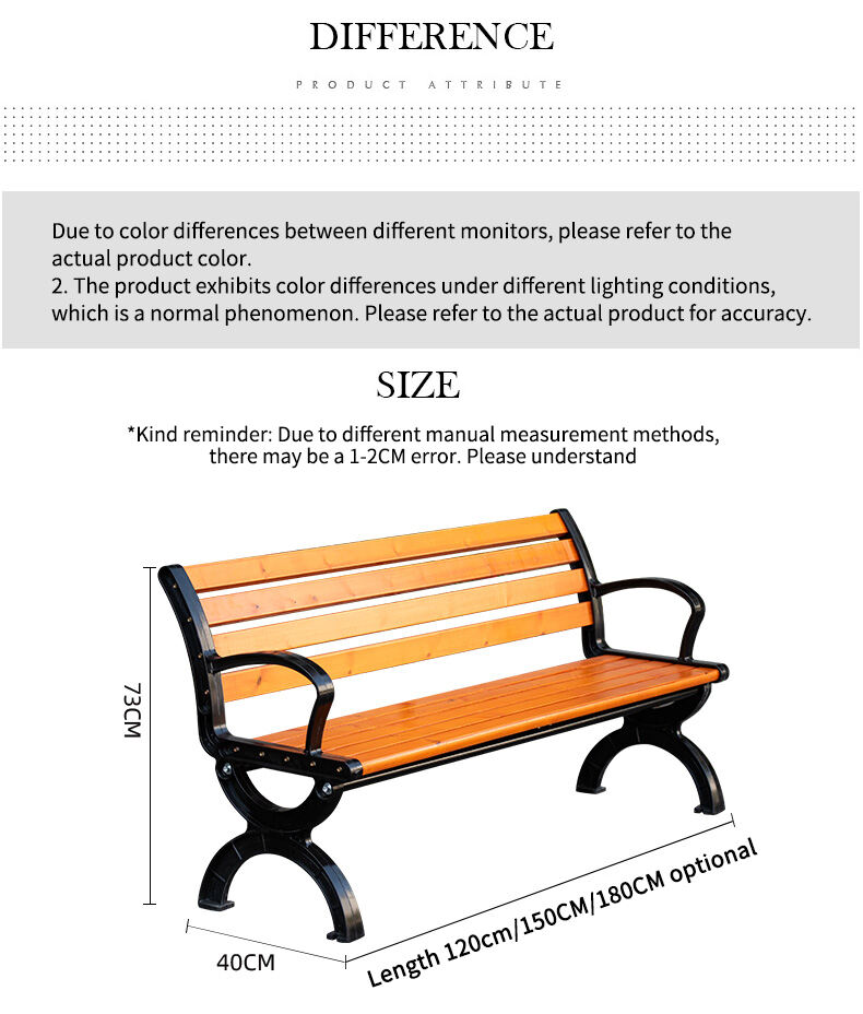 product anticorrosive wood solid wood high quality durable outdoor park bench-72