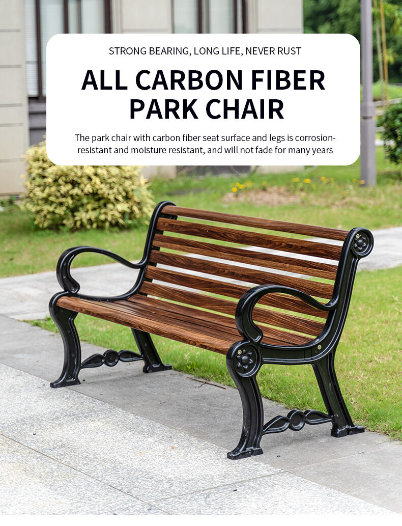 product high quality carbon fiber outdoor park bench chair with backrest-57