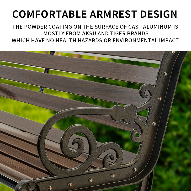 product high quality cast aluminum park bench outdoor park bench with backrest-61