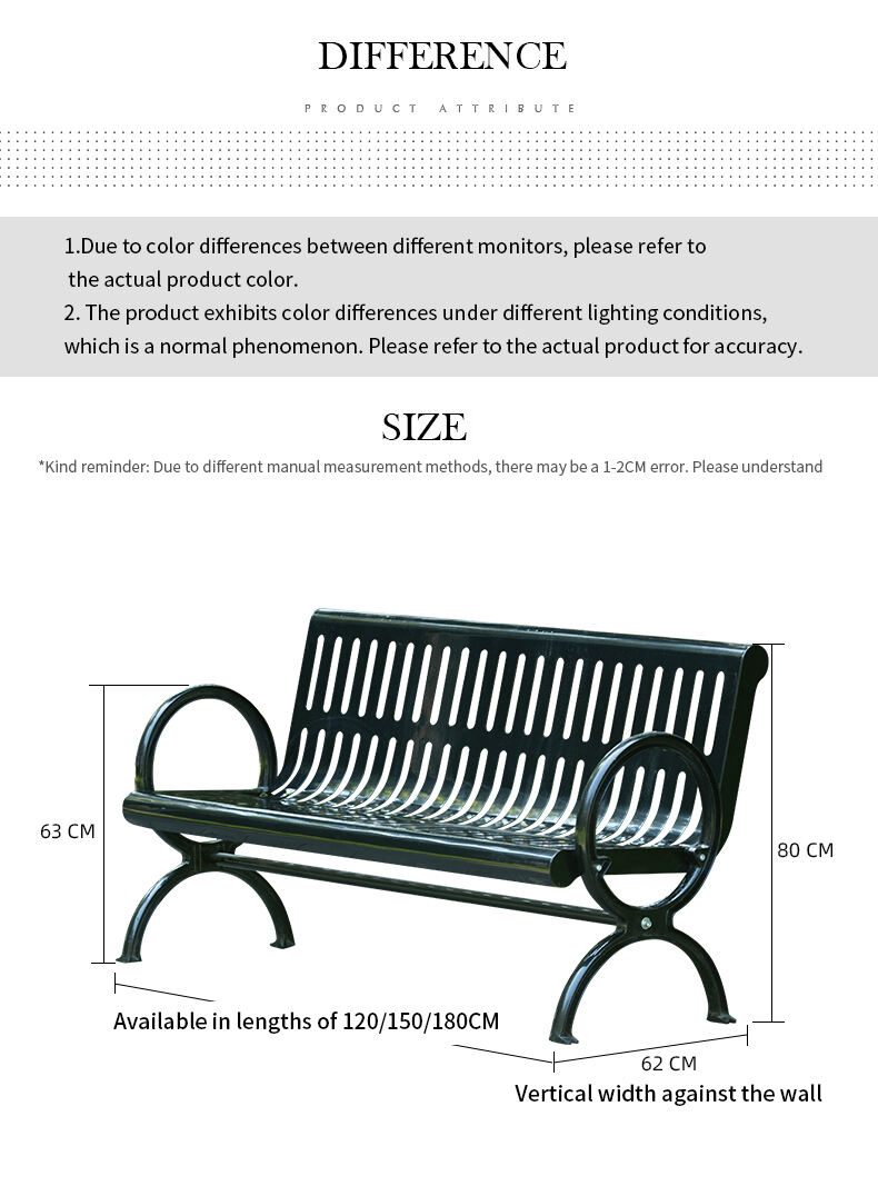 product galvanized steel outdoor iron park bench for patio stylish  durable garden furniture-71