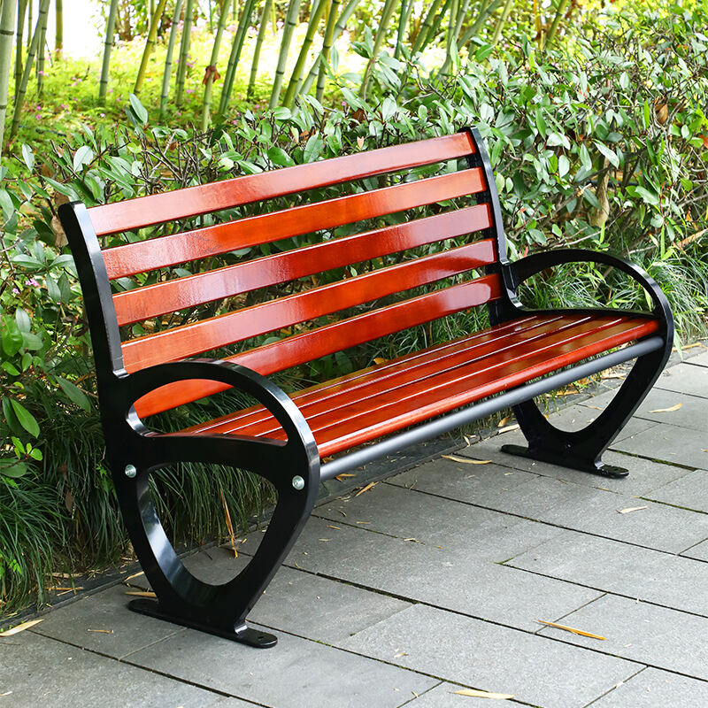 product design sense anticorrosive wood solid wood outdoor park chair bench with backrest-55