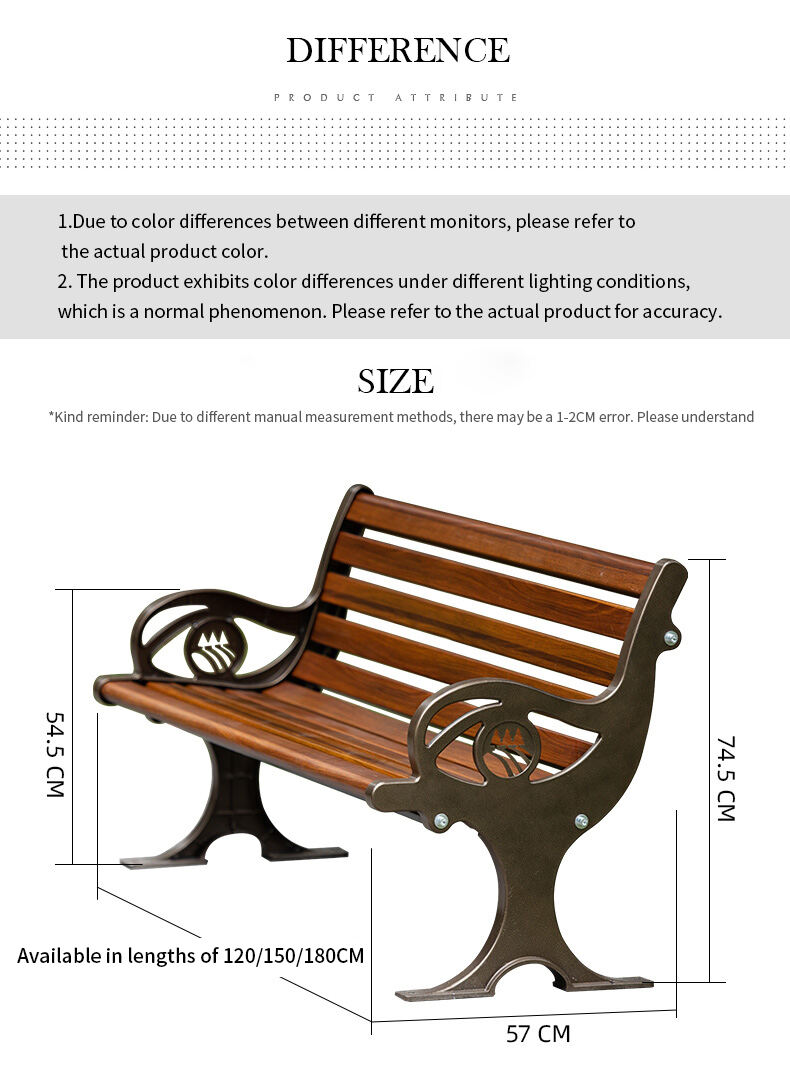 product modern wrought iron park bench with backrest zinc alloy outdoor bench for patio use-72