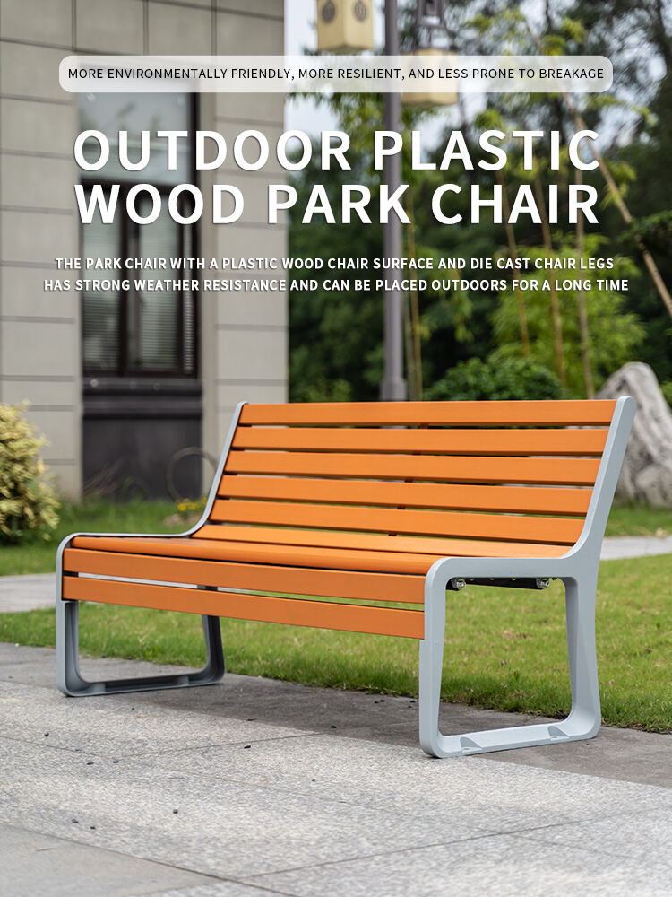 product environmental plastic wood outdoor park chair bench without backrest-57