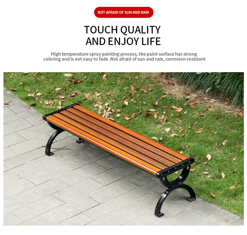 product park chair outdoor bench preservative wood lounge chair bench without backrest-55