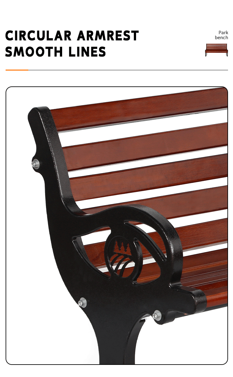 product zinc alloy outdoor bench wrought iron park chair bench patio seating with backrest-62