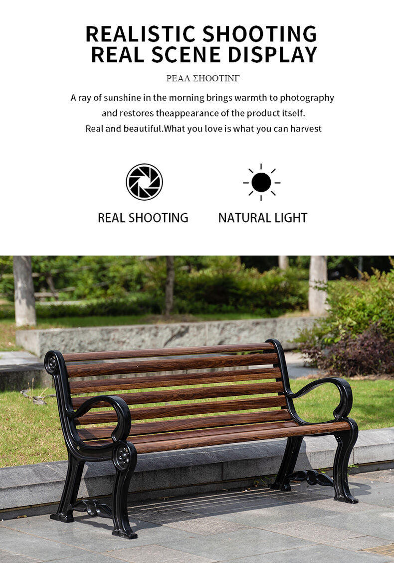 product high quality carbon fiber outdoor park bench chair with backrest-58