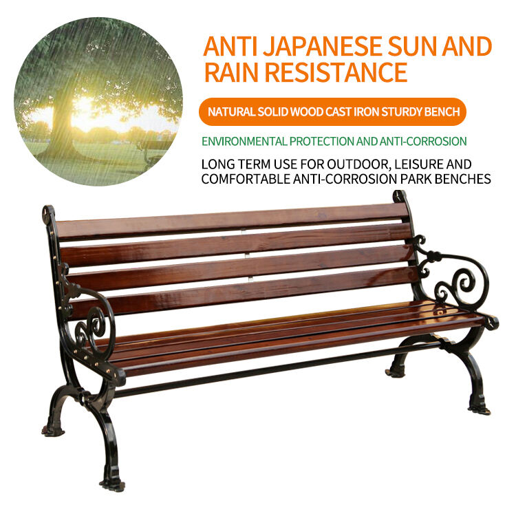 product outdoor park chair bench antiseptic wood bench with   backrest-61