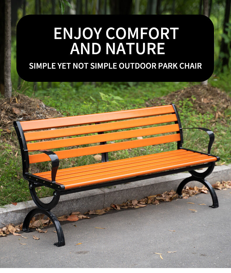 product eco friendly plastic wood outdoor high quality park chair bench without backrest-55