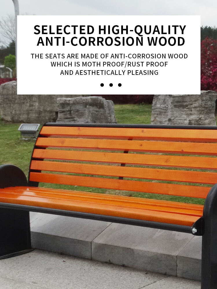 product solid wood outdoor park chair with a refined design sense-60