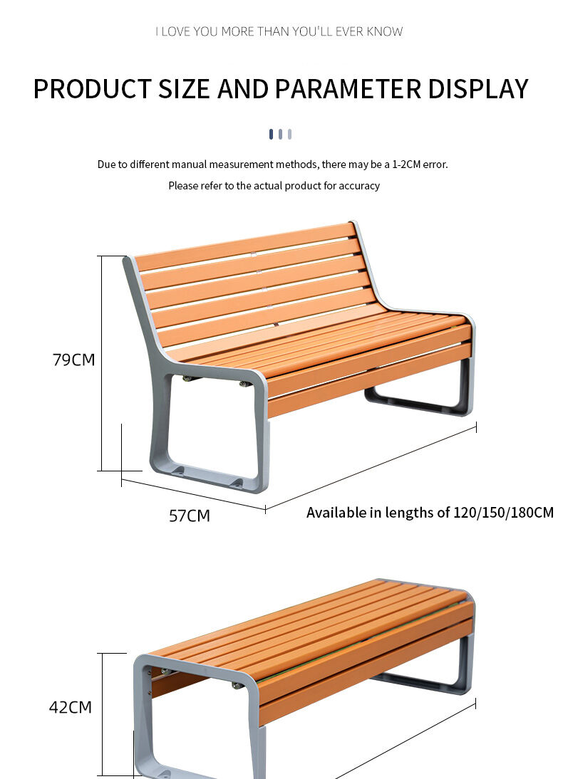 product environmental plastic wood outdoor park chair bench without backrest-69