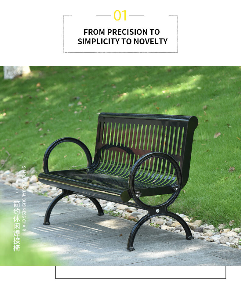 product galvanized steel outdoor iron park bench for patio stylish  durable garden furniture-60