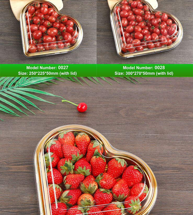 Factory producing cheap price Heart shape box golden 500g sushi fruit candy exquisite thickened with lid container details