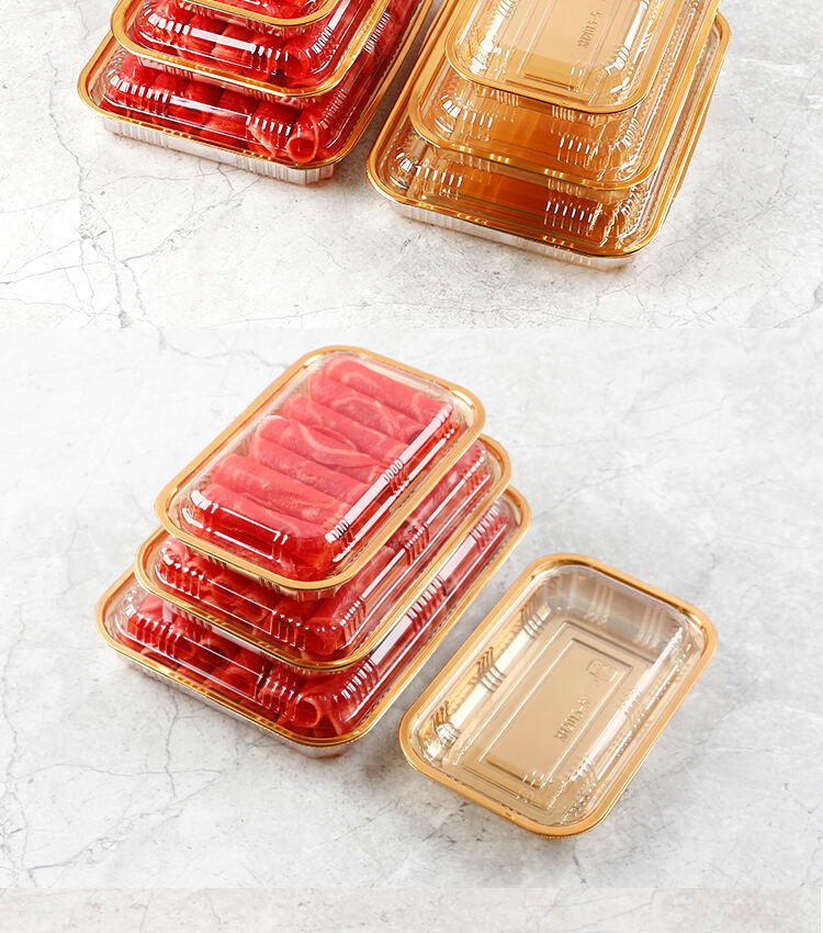 Cheap price Boutique high-grade disposable beef roll packaging box gold with lid pork rolls lamb roll packing box thickened 500g manufacture