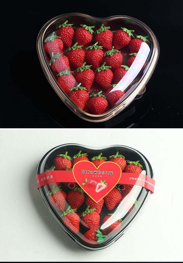 Competitive price and hot selling heart-shaped box with clear lid as gift box for packaging fruit candy cake sushi manufacture