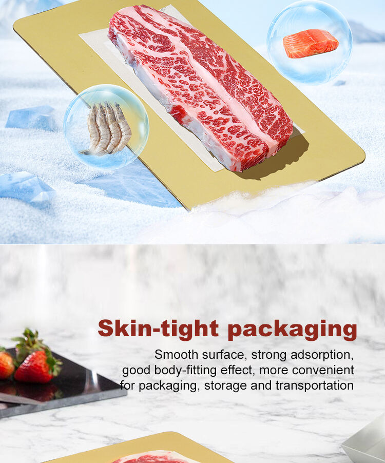 New Arrival Disposable Vacuum Laminated Gold Packaging Box Food Cardboard Salmon Raw Tray For Meat factory