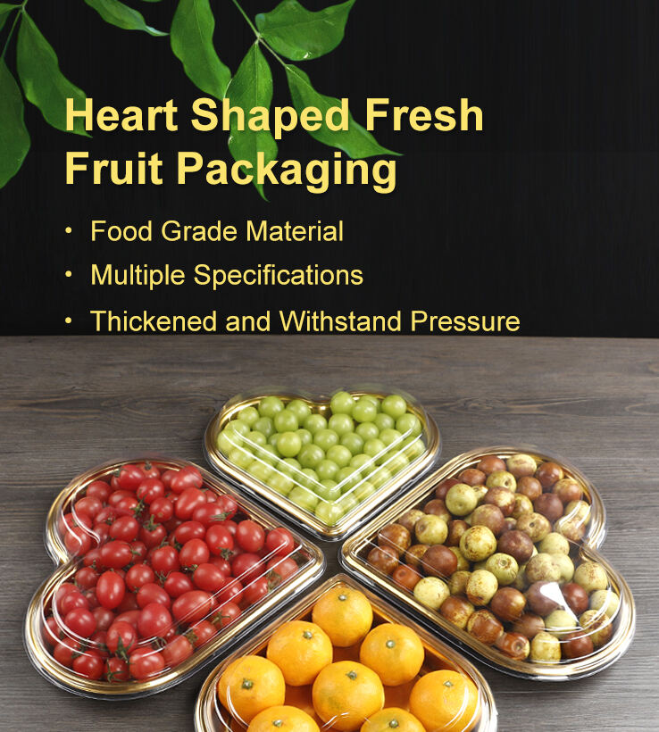 Factory producing cheap price Heart shape box golden 500g sushi fruit candy exquisite thickened with lid container details