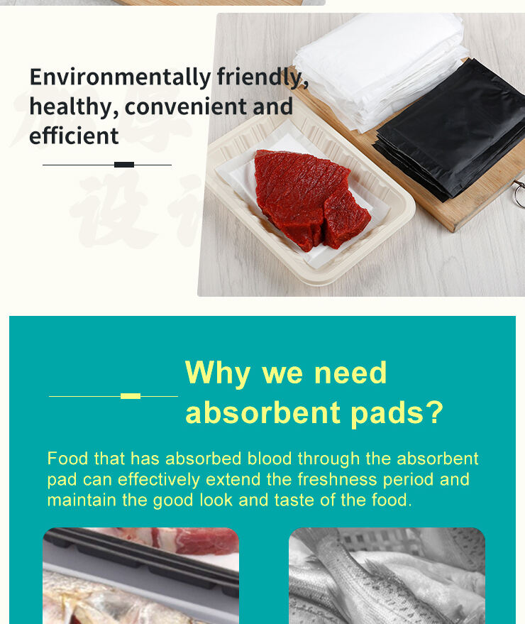 Disposable Wholesale Meat High Quality Fresh Absorbent Meat Pad Food Grade for Meat manufacture