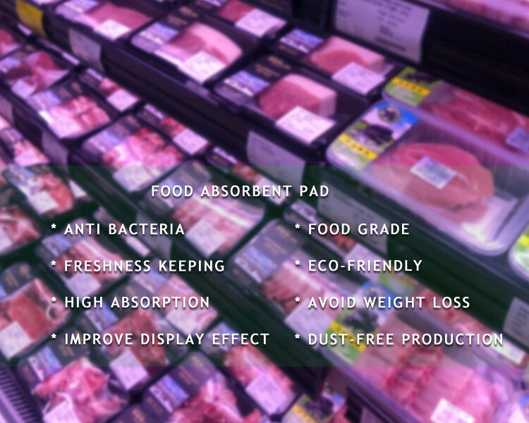 160*80mm Disposable SAP Absorbent Pad with Different Size Fruit Vegetable Seafood Absorbent Pad for Meat supplier