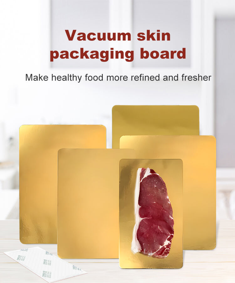 New Arrival Disposable Vacuum Laminated Gold Packaging Box Food Cardboard Salmon Raw Tray For Meat factory