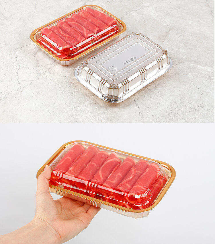 Cheap price Boutique high-grade disposable beef roll packaging box gold with lid pork rolls lamb roll packing box thickened 500g details