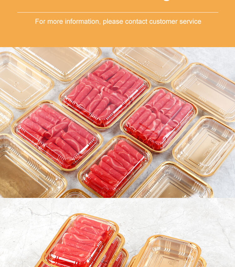 Cheap price Boutique high-grade disposable beef roll packaging box gold with lid pork rolls lamb roll packing box thickened 500g factory