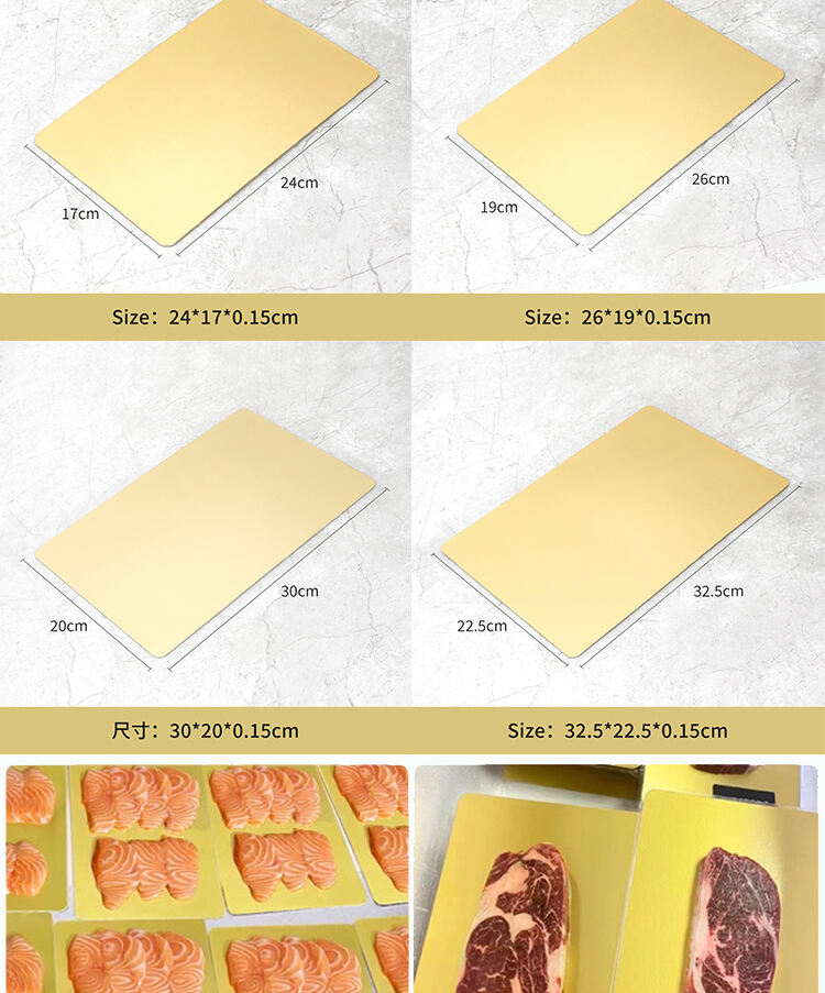 New Arrival Disposable Vacuum Laminated Gold Packaging Box Food Cardboard Salmon Raw Tray For Meat supplier