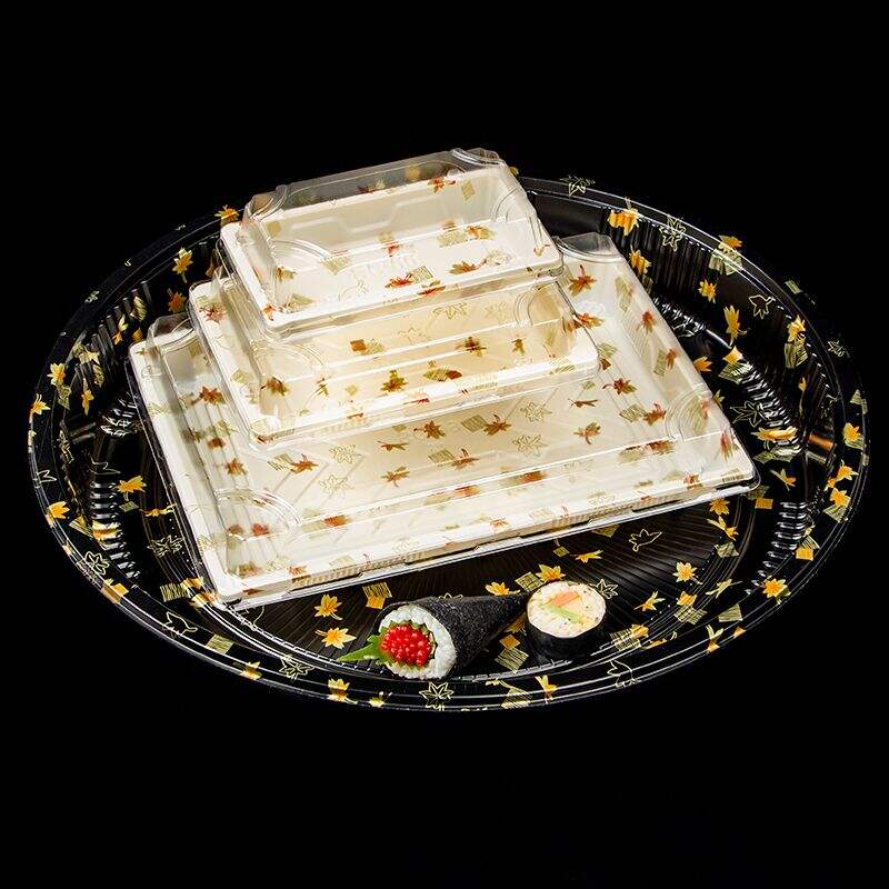 Customized Takeaway Party new Printing Luxury Delivery Food Packaging Carry Disposable Plastic Box for sushi