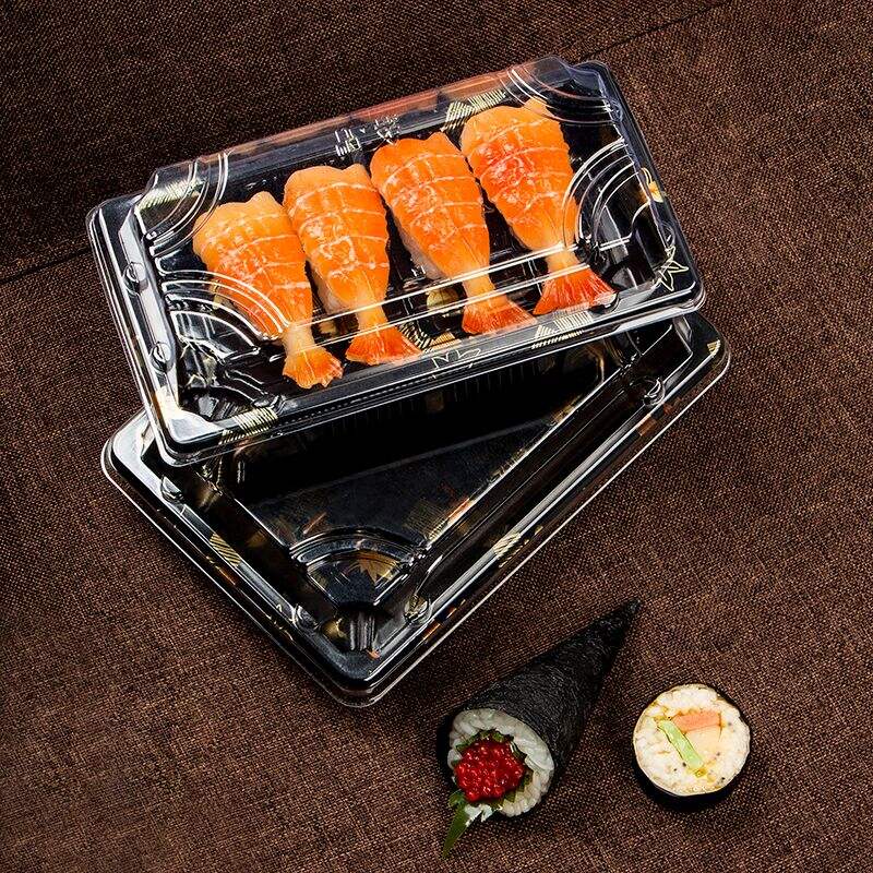 Customized Takeaway Party new Printing Luxury Delivery Food Packaging Carry Disposable Plastic Box for sushi