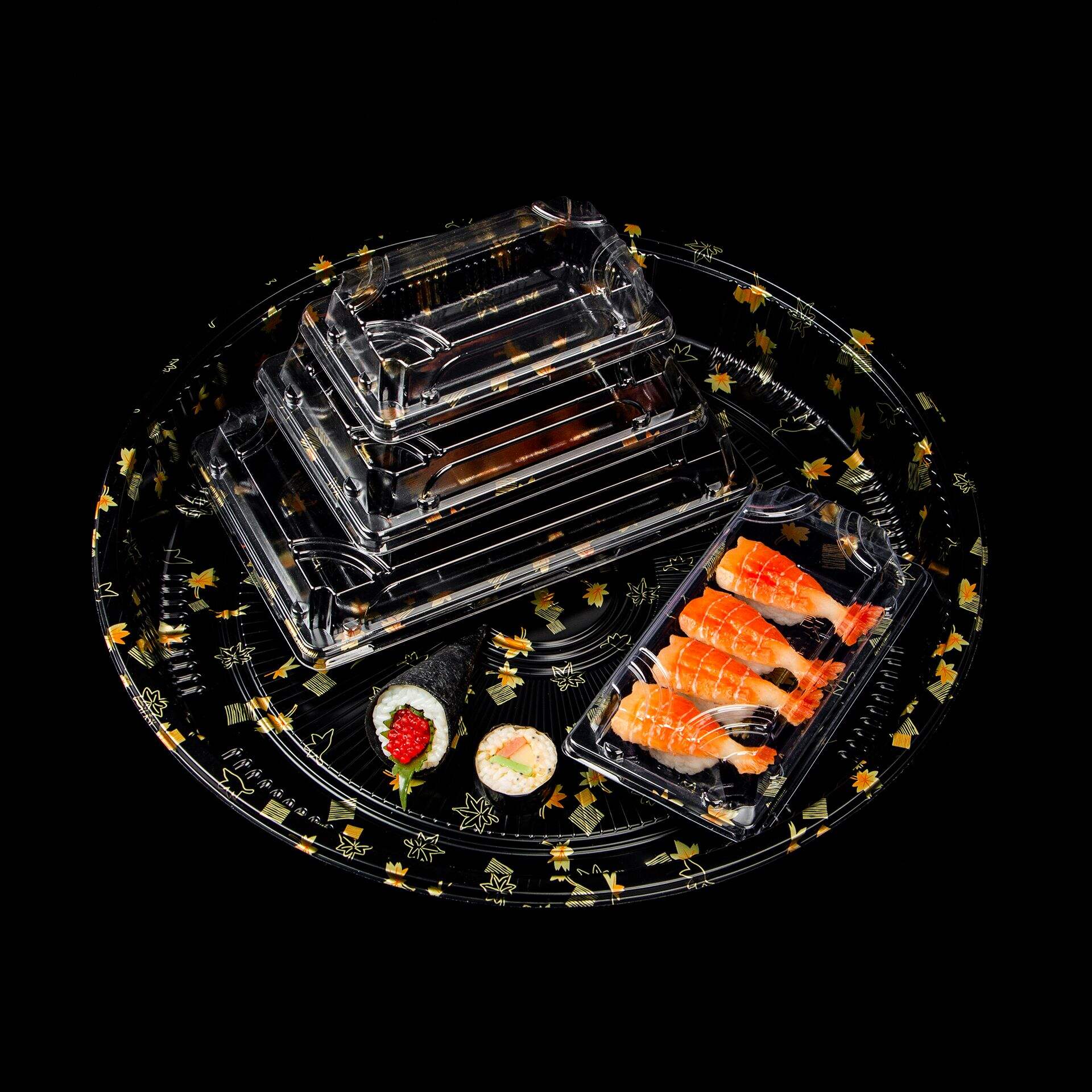 Customized Takeaway Party new Printing Luxury Delivery Food Packaging Carry Disposable Plastic Box for sushi