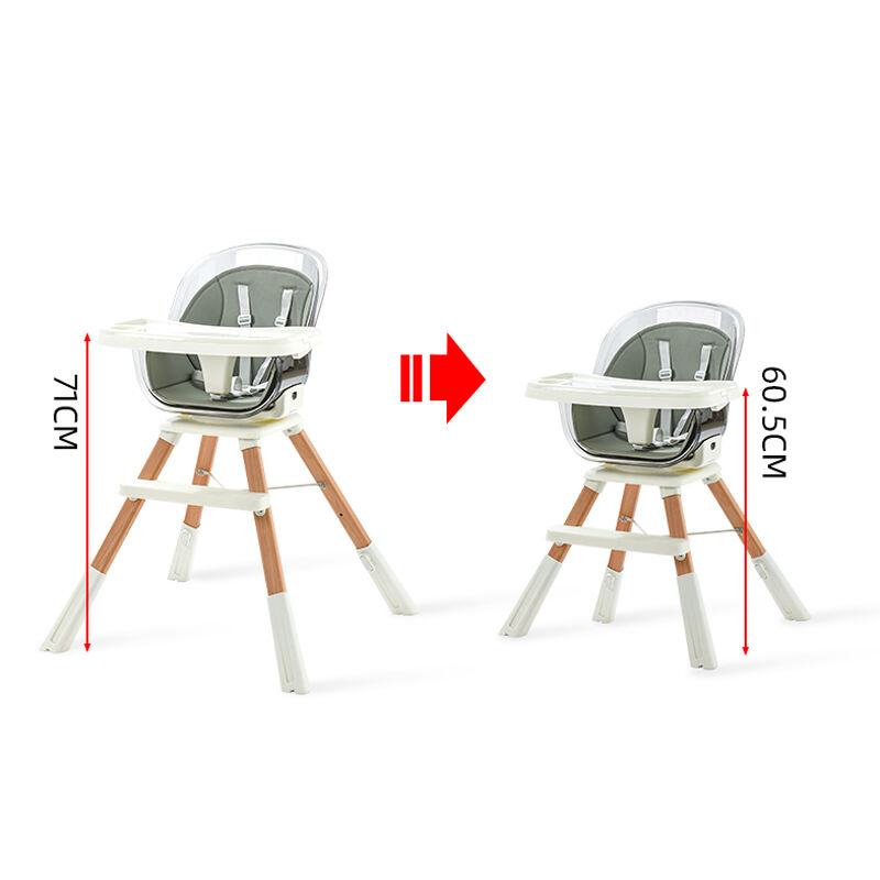 Rotating 360 Degree Plastic Baby Highchair Newest Design Kids Highchair Revolve Feeding Highchair Wooden Leg supplier