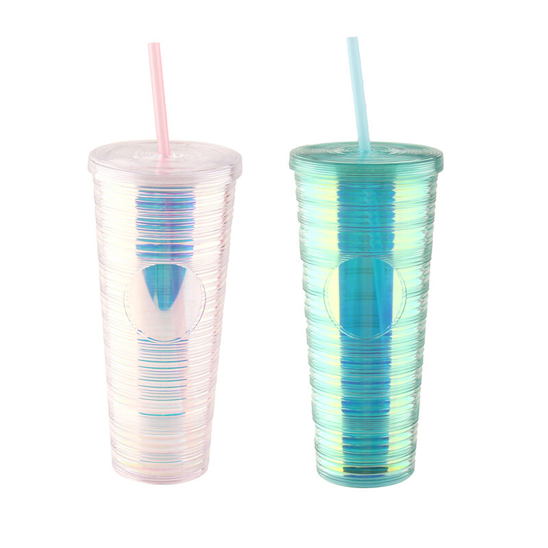 Reusable Portable Customized Logo Plastic Tumbler Cups BPA Free 24oz Double Wall Tumbler With insert details