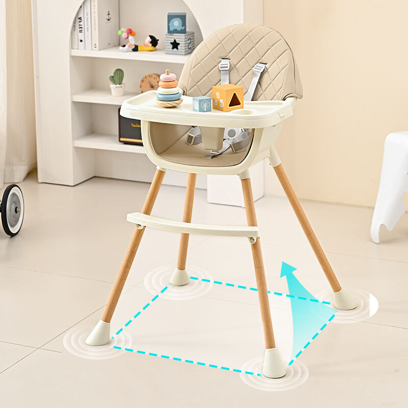 modern design toddler highchair with iron tube legs multifunctional soft touch baby high chair with cover details