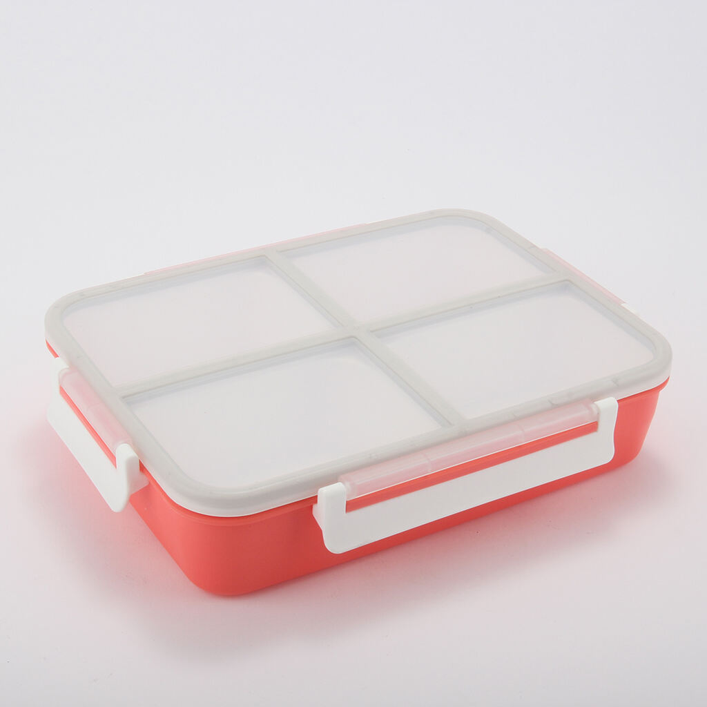 Wholesale Plastic PP Lunch Box  Four Compartments Bento Box Office School Microwave Plastic Food Container Reusable factory