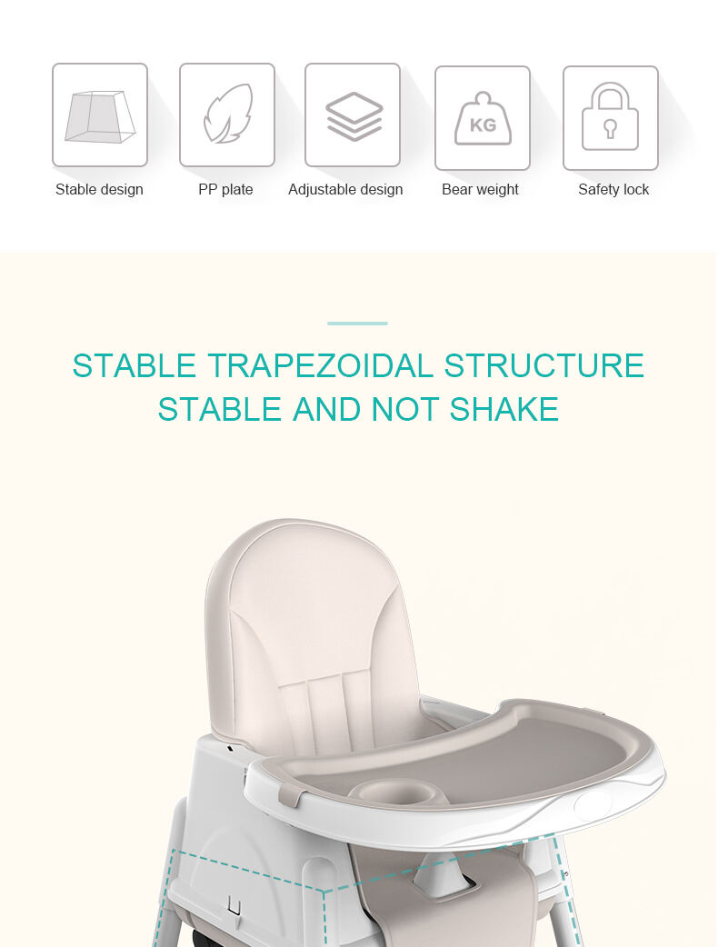 High Quality Plastic Baby Highchair Toddler Feeding Chair Portable Baby High Chair With cushion details