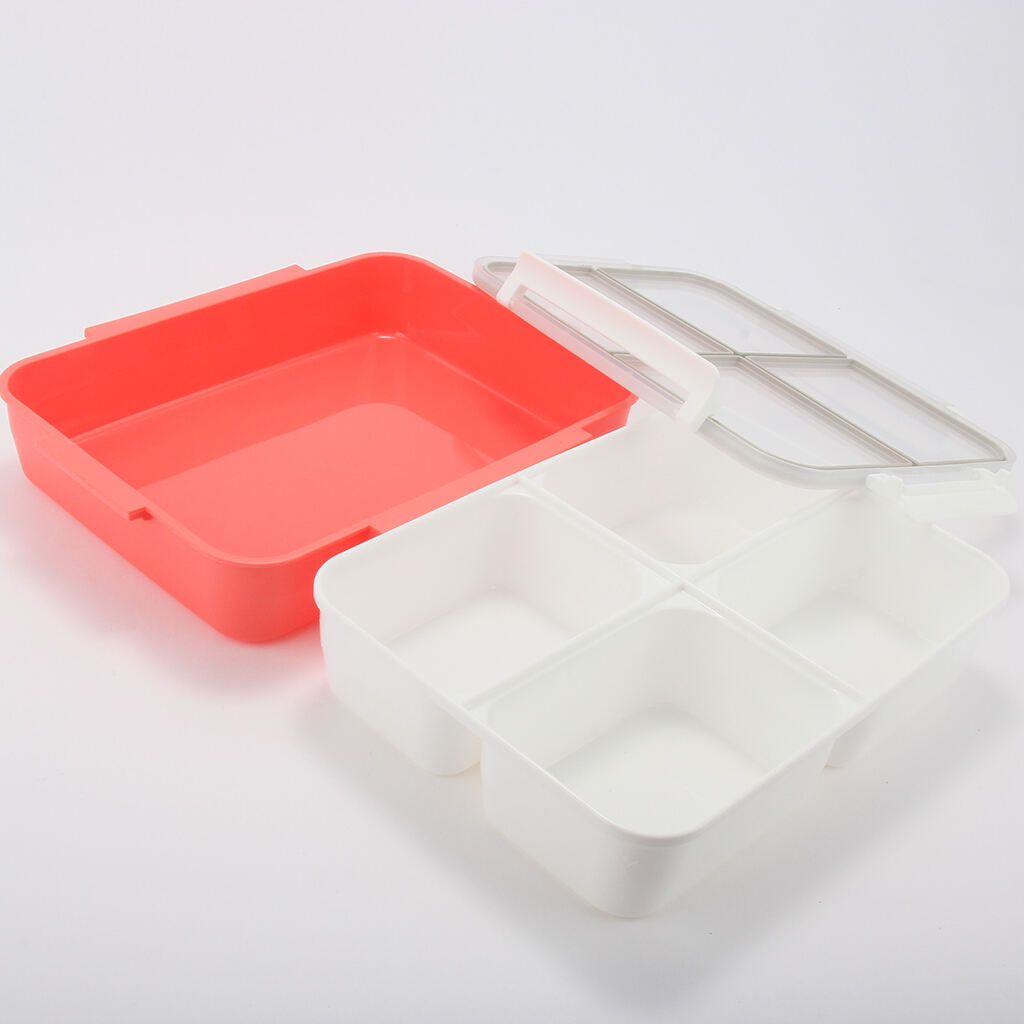 Wholesale Plastic PP Lunch Box  Four Compartments Bento Box Office School Microwave Plastic Food Container Reusable supplier