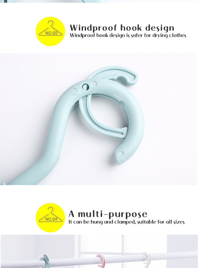 New Design Multifunctional PP Coat Hanger Wholesale Plastic Clothes Hanger Sock Hanger With 8 Clips details