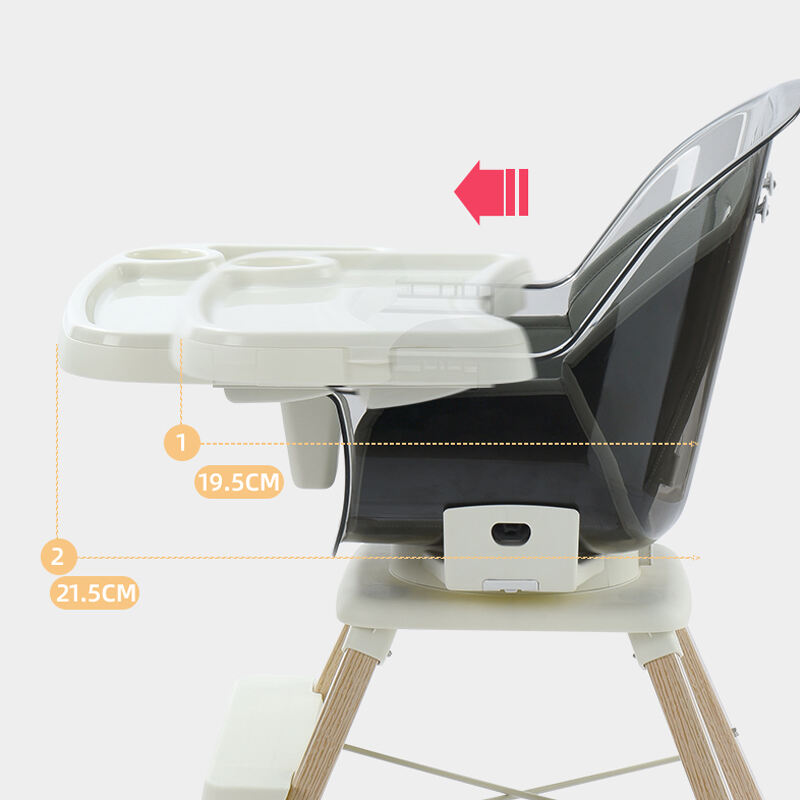 Rotating 360 Degree Plastic Baby Highchair Newest Design Kids Highchair Revolve Feeding Highchair Wooden Leg supplier