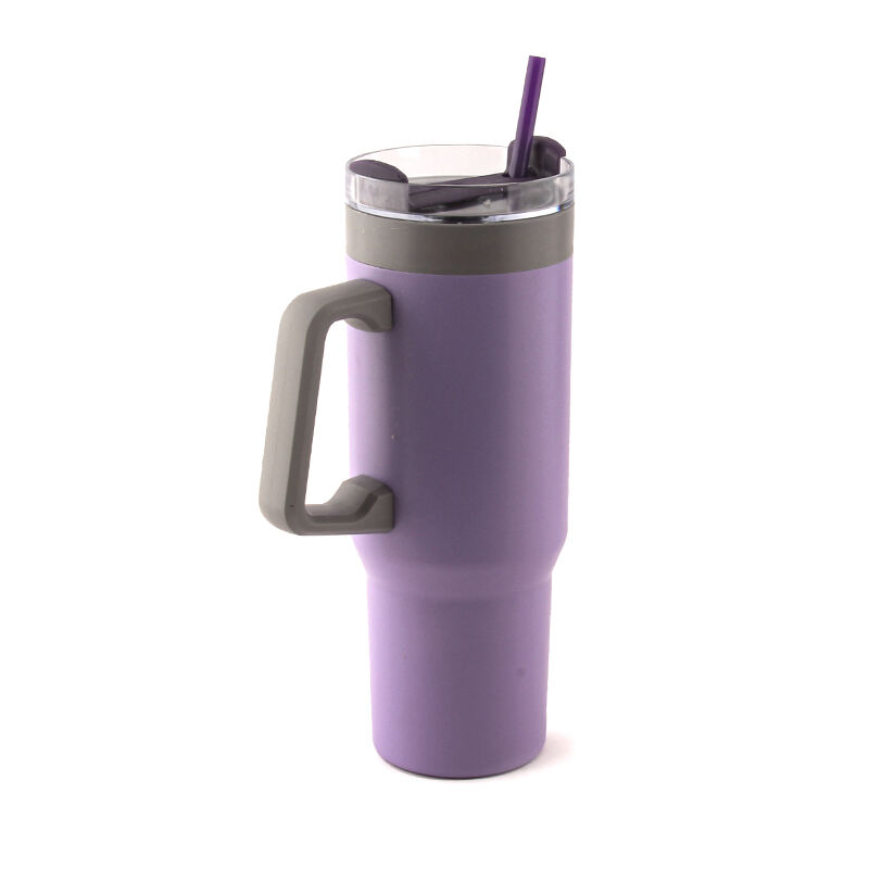 New Design Plastic Double Wall Tumbler With Handle Big Capacity Plastic Double Wall Cup BPA Free factory