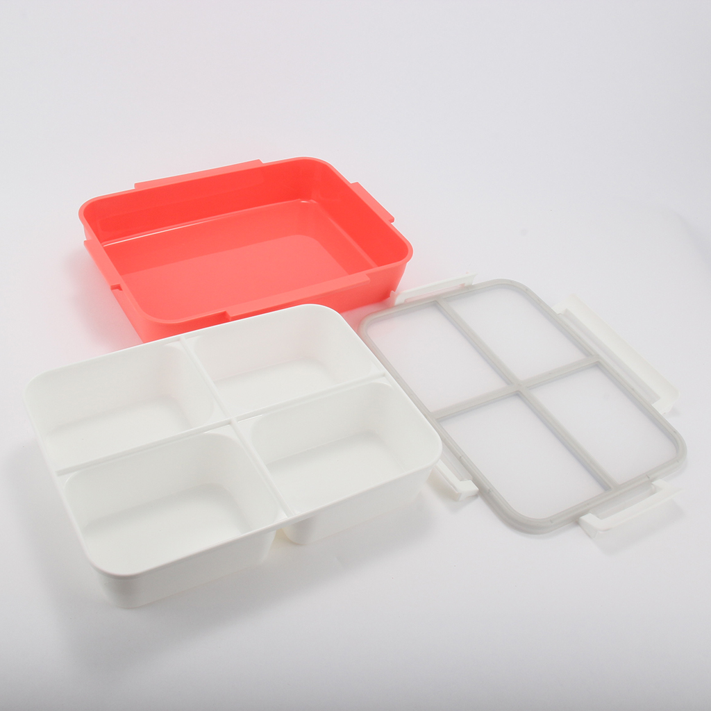 Wholesale Plastic PP Lunch Box  Four Compartments Bento Box Office School Microwave Plastic Food Container Reusable supplier