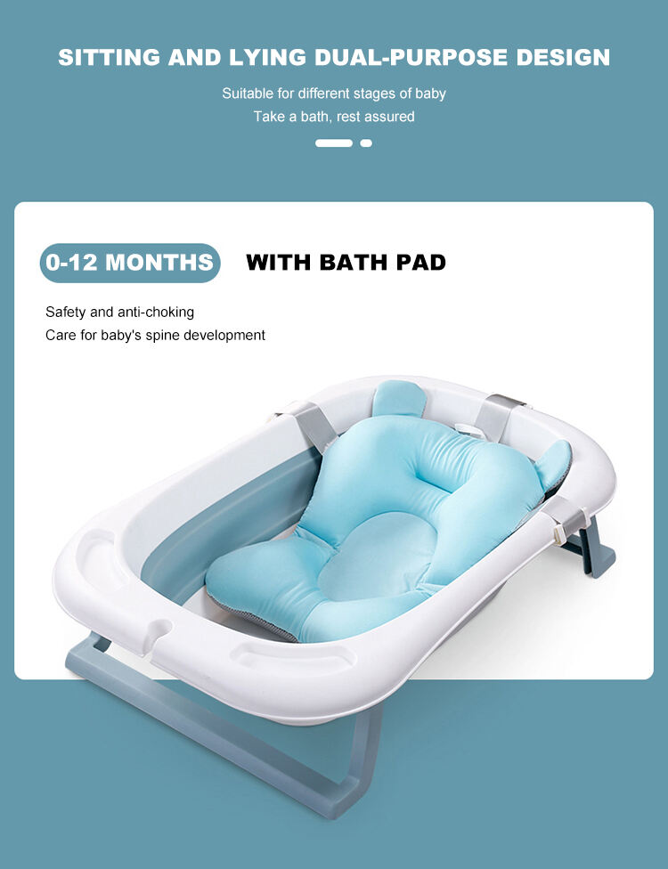 Newborn Baby Folding Bath Tub Plastic Collapsible Baby Bathtub Portable Bathtub For Toddler Space Saving supplier