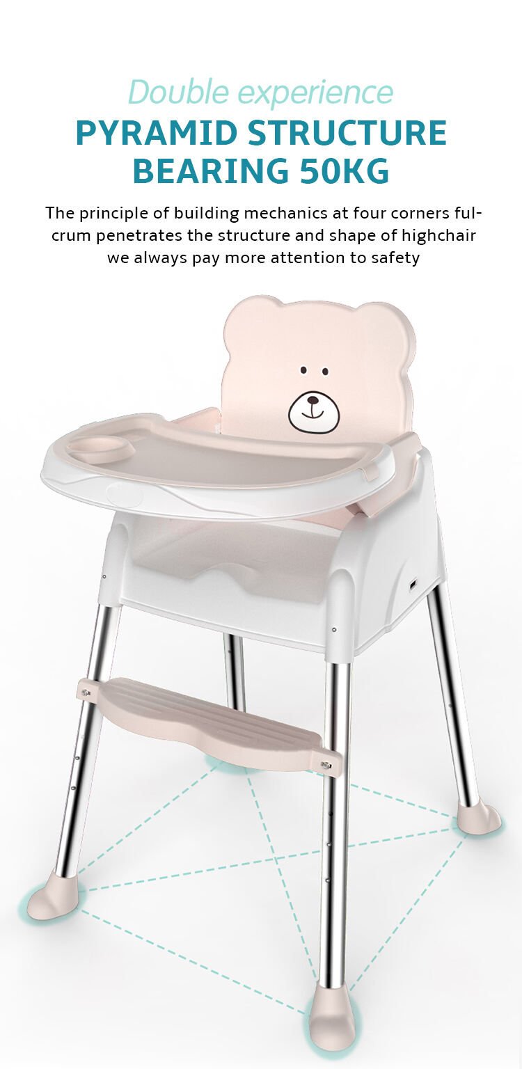 New Type Top Sale Highchair 3 In 1 Plastic Baby Dinning Chair Toddler High chair With Tray And Seat Belt manufacture