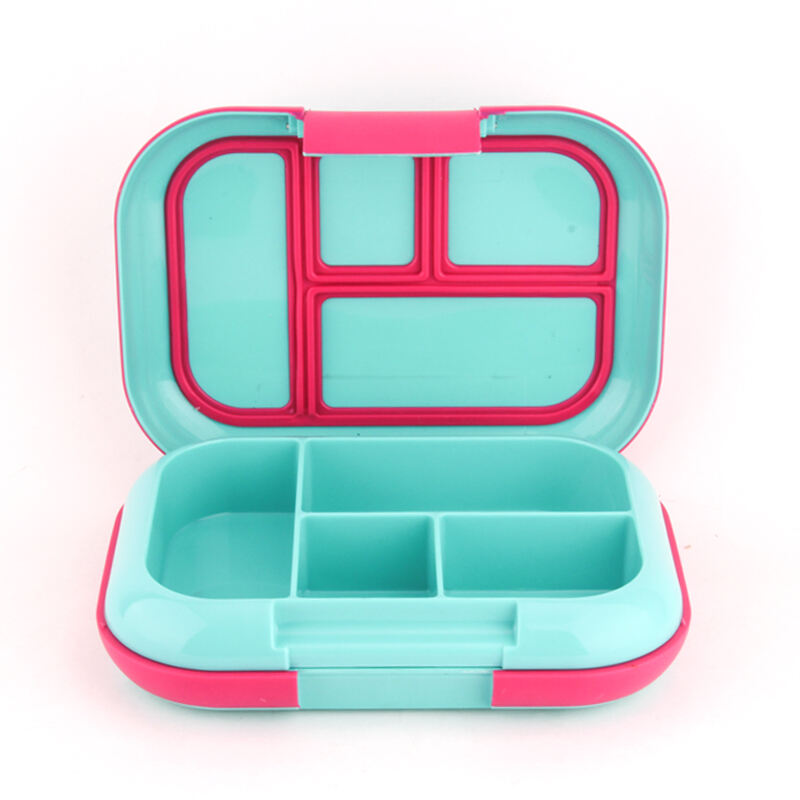 Food Grade Plastic Lunch Box 4 Compartment Bento Box For School Plastic Tiffin Box Kids Reusable BPA Free manufacture