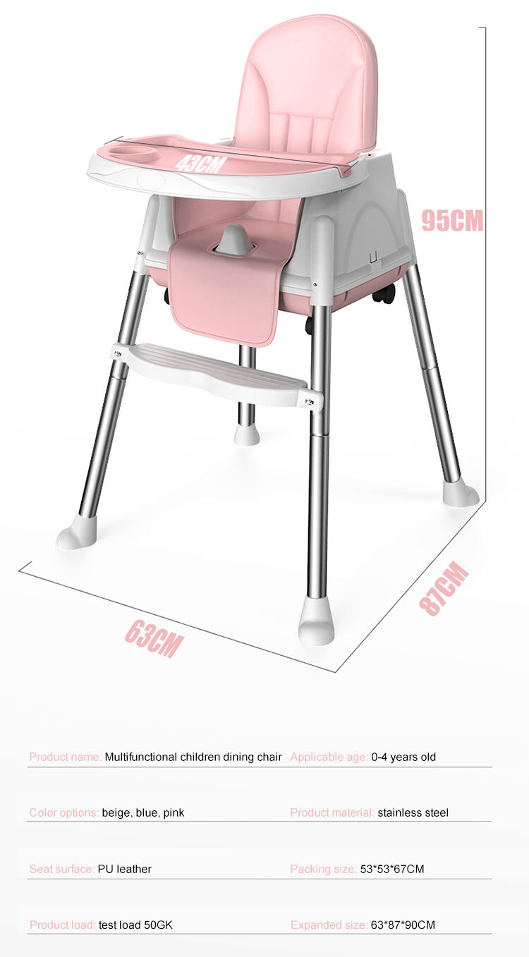 Wholesale Plastic Baby Dinning High Chair Portable Child Highchair Baby Feeding 3 In 1 High Chair manufacture