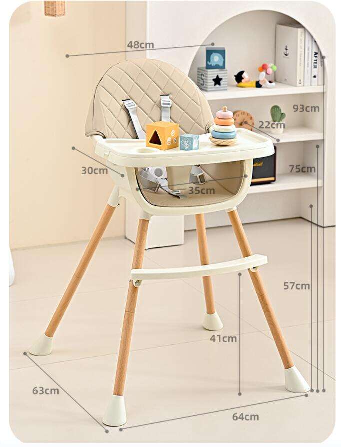 Multifunctional Plastic Baby High Chair Adjustable Child Dining Highchair With Cushion manufacture