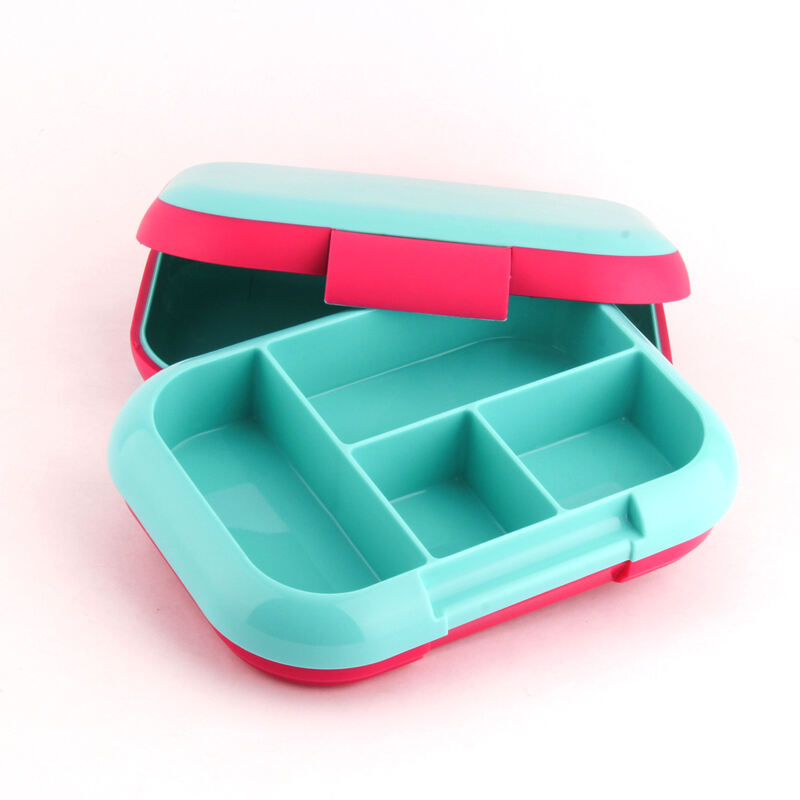 New Style Plastic Lunch Box 4 Compartment Bento Box Leakproof Plastic School Lunch Container Reusable supplier