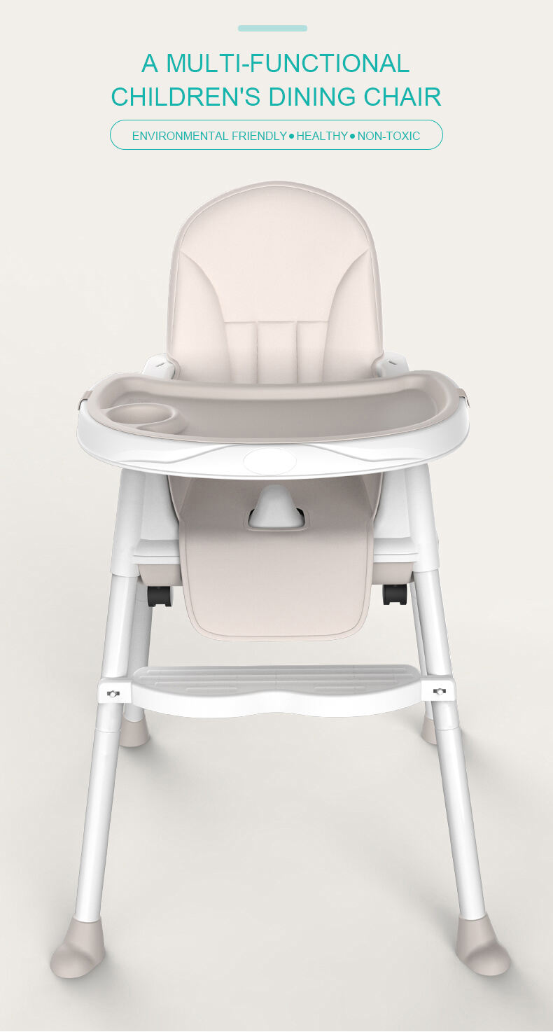 High Quality Plastic Baby Highchair Toddler Feeding Chair Portable Baby High Chair With cushion factory